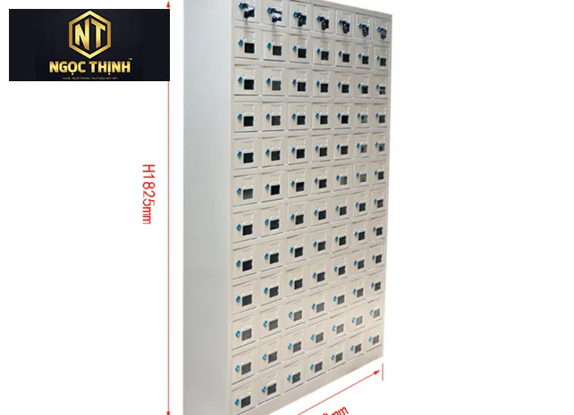 Tủ điện thoại 84 ngăn 7 khoang cánh kính